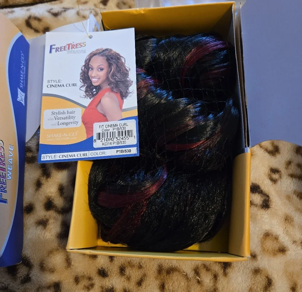 Cinema Curl Synthetic Weave - Black with Burgundy Highlights (P1B/530)